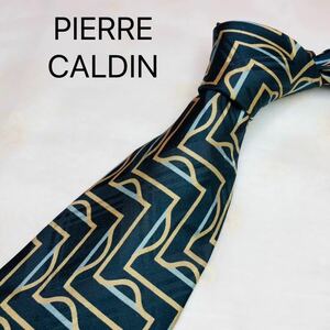 PIERRE CALDIN カルダン　ネクタイ　ハイブランド　グレー総柄　高級シルク100%