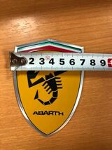 Abarth フェラーリ風 メタル調ウィングバッジ アバルト 595 500 124 プント punto Fiat フィアット ロゴ エンブレム ステッカー2個セット2_画像6