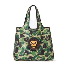 BAPE KIDS◆A BATHING APE／迷彩カモ◆ア ベイシング エイプ◆ショッピングバッグ＆MILO(R)型エコバッグ カラビナ付き/CAMO/付録_画像4