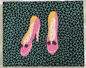 ◇◇草間彌生◇◇靴 模写◇yayoikusama◇F3サイズ※額縁等無し