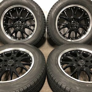 225/65R17 YOKOHAMA/iceGUARD G075 2019年製 AST Precious 17インチ 7J ＋48 114.3 5H ヨコハマ スタッドレス 4本