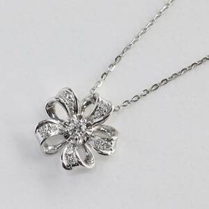 Pt フェスタリア wish upon a star ダイヤモンド 0.081ct 0.05ct ネックレス