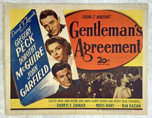 US版1/2sh『紳士協定/ Gentleman's Agreement 』(1947年) グレゴリー・ペック、エリア・カザン監督 