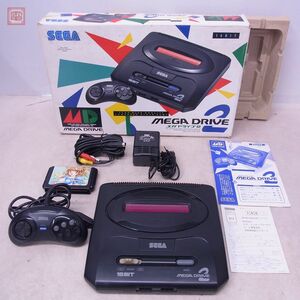 MD2 メガドライブ2 本体 HAA-2502 MEGA DRIVE 2 セガ SEGA 箱説ハガキ + ソフト付 動作確認済【40