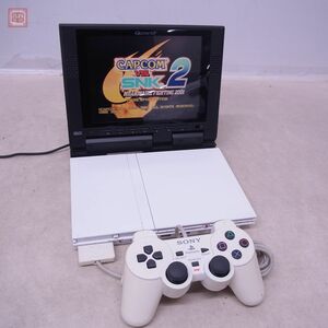 PS2 プレステ2 SCPH-75000 CW セラミックホワイト 本体 + GAME JOY カラーモニター JS980 ソニー SONY ゲームジョイ 動作確認済 【20