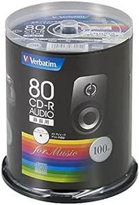 単品 スピンドルケース 100枚 Verbatim バーベイタム 音楽用 CD-R 80分 100枚 ホワイトプリンタブ