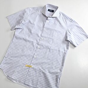 D1 美品 サイズM 鎌倉シャツ チェック柄 半袖 ワイシャツ 11の画像2
