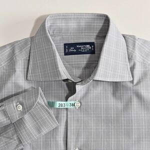 F1 美品 サイズ38-85 鎌倉シャツ グレーチェック柄 ワイシャツ 81