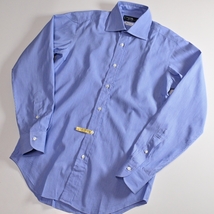 L1 美品 サイズ38-85 鎌倉シャツ 青ストライプ柄 ワイシャツ 468_画像5