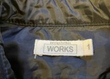 WORKS 暖かい裏地付き黒ワークシャツジャケット(S/M)USED 送料520円_画像5