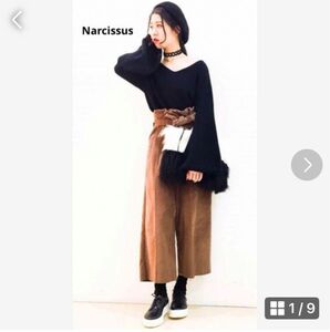 Narcissus ナルシスコーディロイハイウェストワイドパンツブラウンＭサイズ