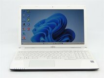 Win11H/カメラ内蔵/中古/15.6型/ノートPC/高速SSD256GB/8GB/Cel　3558U/FMV　AH42/S 　HDMI/無線WIFI/Bluetooth　WPS office2搭載_画像1