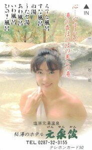 ★入浴女性モデル　秘湯のホテル　元泉館★テレカ５０度数未使用mn_100