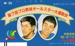 ★イラスト　井伊孝彦　第7回プロ野球オールスター大運動会★テレカ５０度数未使用mt_80