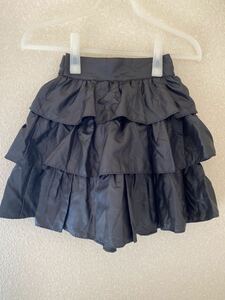 子供服 キッズ ボトムス フリル フリルスカート スカート ブラック 黒 三段フリル パーティー服 値下げ