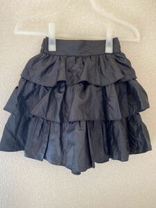  child clothes Kids bottoms frill frill skirt skirt black black three step frill party clothes price cut 