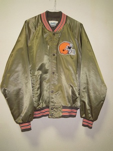 Chalk Line MADE IN U.S.A. NFL CLEVELAND BROWNS クリーブランド ブラウンズ スタジャン ジャケット XL USED 古着 ヴィンテージ 米国製