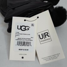 【S】UGG アグ レザー手袋 LEATHER POM GLOVE BLACK_画像8