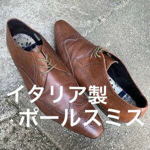 PS Paul Smithポールスミスイタリア製革靴レザードレスシューズ27cmブラウン