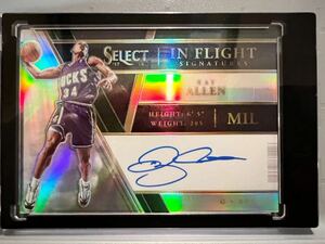 激レア直書/60 プリズム Silver Prizm Auto 17 Panini In Flight Ray Allen レイ・アレン NBA サイン Bucks バスケ 3P王 HOF 優勝 All-star