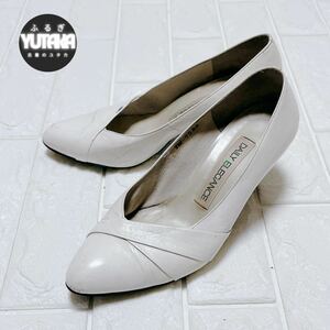 DAILY ELEGANCEte- Lee elegance pumps 23.5cm white made in Japan shoes shoes heel lady's 1 jpy start 1 start 