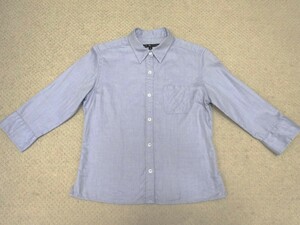 Ralph Lauren ラルフローレン★シャドーストライプ 7分丈 半袖 シャツ 超美品 9/M 日本製