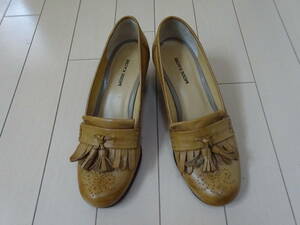 MODE KAORI mode kaoli* tassel decoration original leather Loafer pumps beautiful goods 23cm made in Japan light brown series 