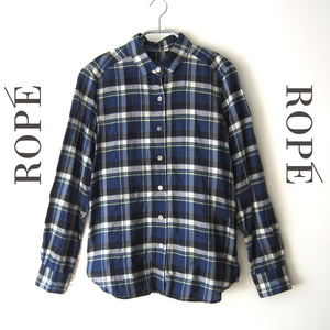 美品　ROPE／ロペ★　チェック柄　薄手　長袖シャツ