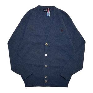 [ хороший чистка settled ] RALPH LAUREN Polo Ralph Lauren вязаный кардиган . кнопка свитер шерсть 100% 90s Vintage 