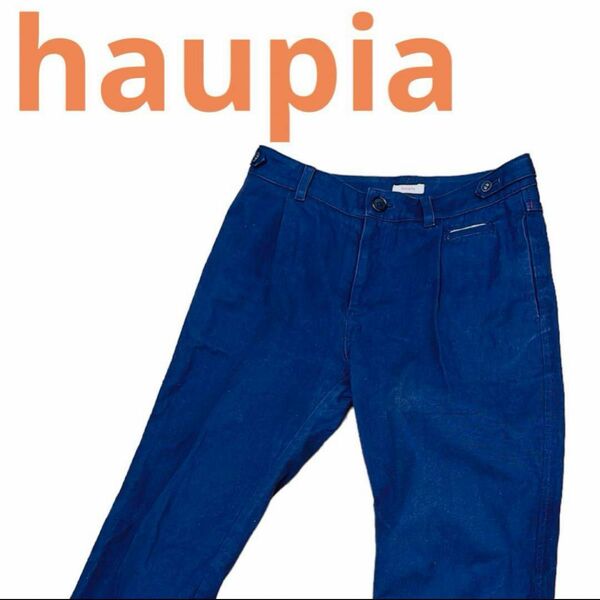 haupia ネイビー　刺繍　パンツ　ズボン　ネコ ネイビー ボトムス　ハウピア