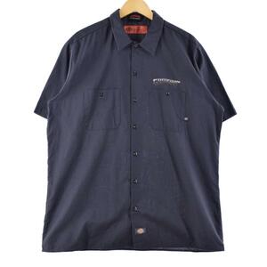 古着 ディッキーズ Dickies GOOD GUYS 両面プリント 半袖 ワークシャツ メンズXL /eaa264149 【SS2312】