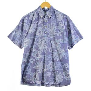 Rainse Pooner Philzed Works Total Pattern Over Boys Down Hawaiian Aloha рубашка Hawaii Men M /Eaa172572 [LP2311]