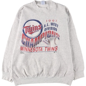 古着 90年代 SALEM SPORTSWEAR MLB MINNESOTA TWINS ミネソタ ツインズ プリントスウェットシャツ トレーナー USA製 メンズXL /eaa398891