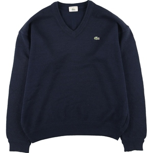 古着 ラコステ LACOSTE Vネック ウールニットセーター 5 メンズL /eaa405537