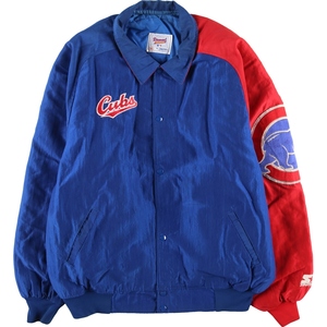 古着 90年代 スターター Starter MLB CHICAGO CUBS シカゴカブス ナイロンスタジャン USA製 メンズXXL ヴィンテージ /evb003858