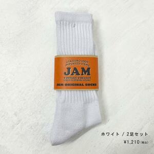 ホワイト JAMオリジナル2P ロングソックス 25-27cm /jam1534