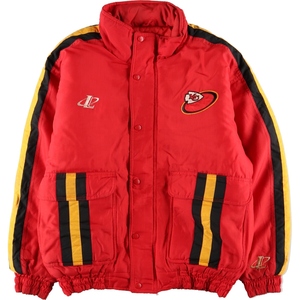 古着 LOGO ATHLETIC NFL KANSASCITY CHIEFS カンザスシティチーフス バックロゴ 中綿ジャケット メンズL /evb004053