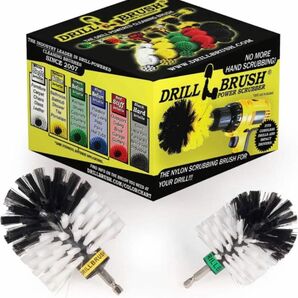【Drillbrush】硬い毛 ドリル搭載 デッキ スクラブブラシ ドリルブラシ 2点セット