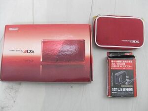 【同梱可】中古品 ゲーム ニンテンドー3DS 本体 CTR-001 フレアレッド 動作品 取扱説明書 充電器 箱あり