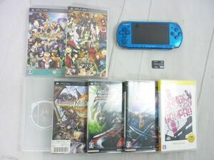 【同梱可】中古品 ゲーム PSP 本体 PSP3000 バイブラント・ブルー 動作品 ソフト モンスターハンターポータブル 2ndG