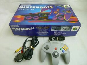 【同梱可】中古品 ゲーム NINTENDO 64 本体 NUS-001 動作品 電源ケーブル コントローラー 出力ケーブル 箱付き