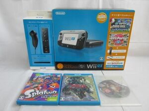 【同梱可】中古品 ゲーム Wii U 本体 WUP-101 ブラック 32GB ファミリープレミアムセット 動作品 ソフト ゼルダの伝