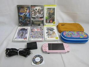 【同梱可】中古品 ゲーム PSP 本体 PSP3000 ブロッサム・ピンク 動作品 ソフト モンスターハンター 3rd 等 グッズセ