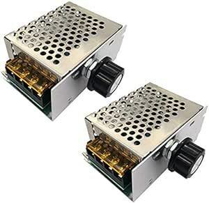 2個セット HAMILO 電圧レギュレータ 調光器モータ スピードコントローラー 交流 電圧調整器 4000W (2個セット