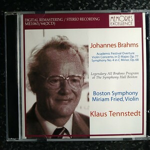 l（MEMORIES 2CD）テンシュテット　ブラームス　交響曲第4番　ヴァイオリン協奏曲　Tennstedt Brahms Symphony No.4 Violin Concerto