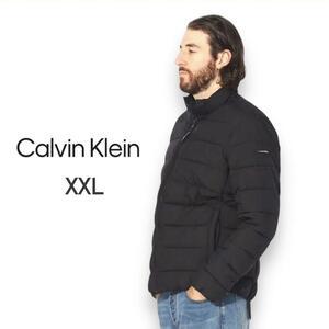 新品 Calvin Klein カルバンクライン ダウンジャケット 中綿ダウンジャケット ブラック XXL フルジップ メンズ ジャンパー