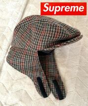 supreme WOOL RICH ハンチング　イヤーフラップ　耳当て　ブラウン　S/M 帽子 キャップ シュプリーム　ウールリッチ_画像1