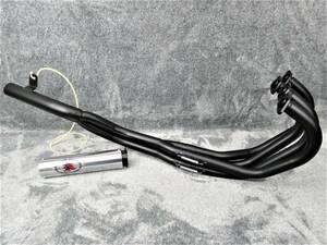 バリオスⅡ　ＤＪガニマタ【豪】　ブラック　アウター　/ ZR250B 50.8π 鉄4-2-1 カスタム パーツ サイレンサー バッフル へっぽこ社長