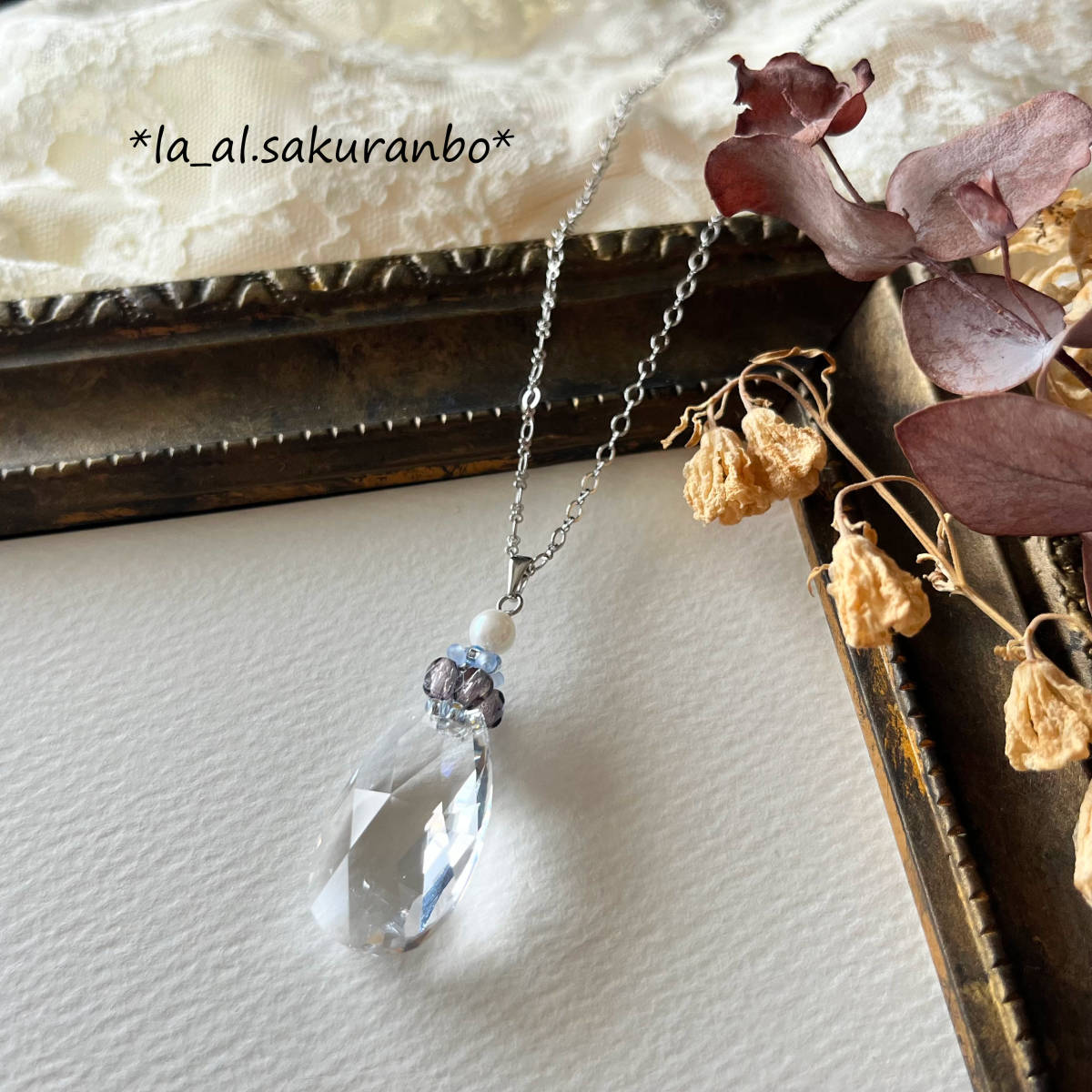 ◎Handgemacht◎~Shining Drop~ Kristall Swarovski lange Halskette, Damenaccessoires, Halskette, Anhänger, Perlen, Glas
