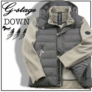 新品 g-stage 【ハニカムストレッチ ＆ ダウン】 700フィルパワー以上 コンビ ブルゾン 秋冬 50 XL オンオフ兼用 ★353955 ジーステージ